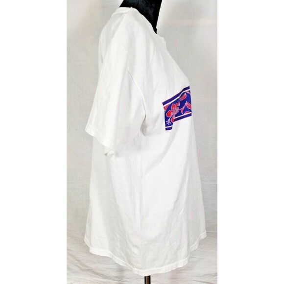 Vtg Hilo Hattie The Store of Hawaii Hibiscus Flower Stripe T-Shirt Adult Large - Picture 8 of 10